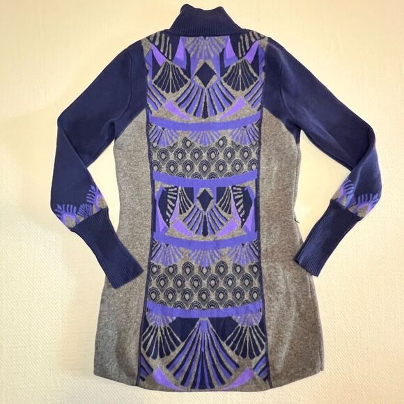 Title Nine S Athletic Dress 1/4 Zip Xtra Fine Merino Wool Knee Length Purpl Gray - Picture 9 of 16